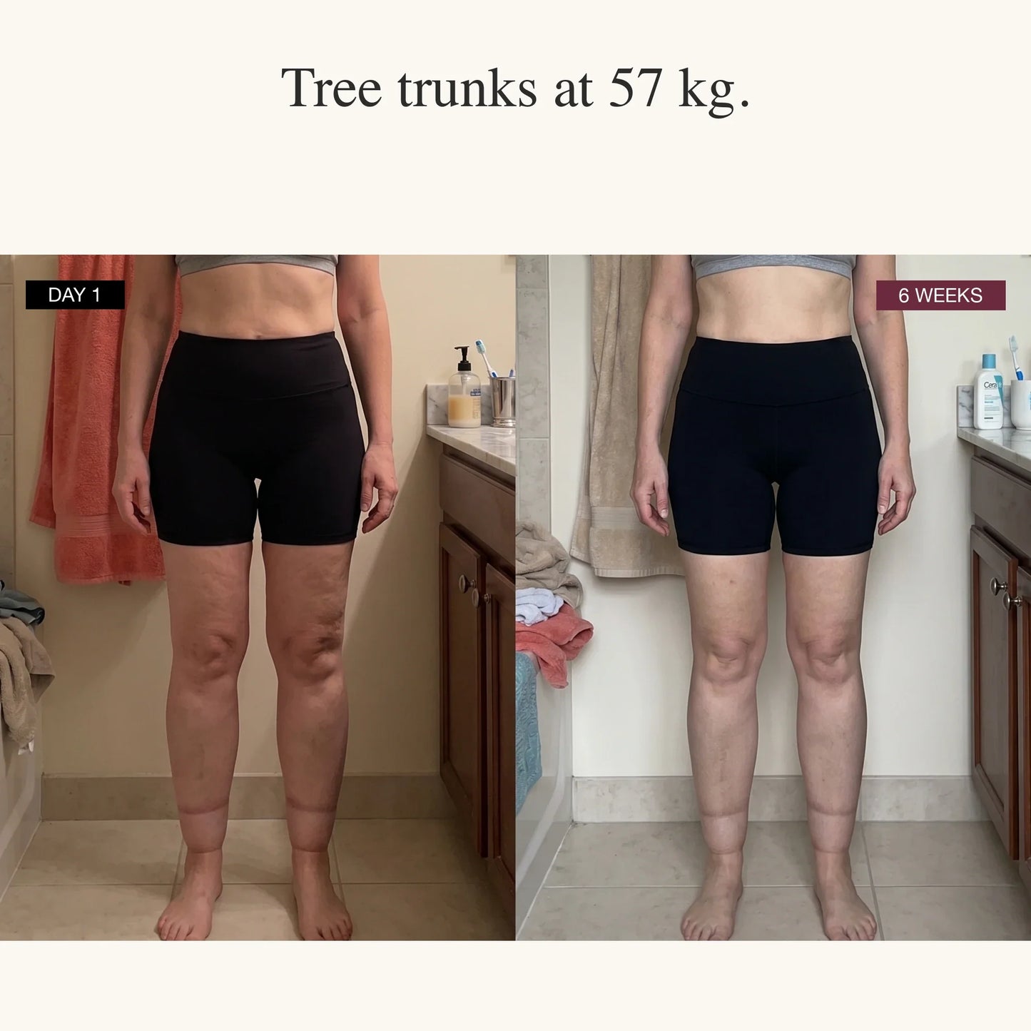 Tree trunks at 57 kg - Diane peri-meno transformation